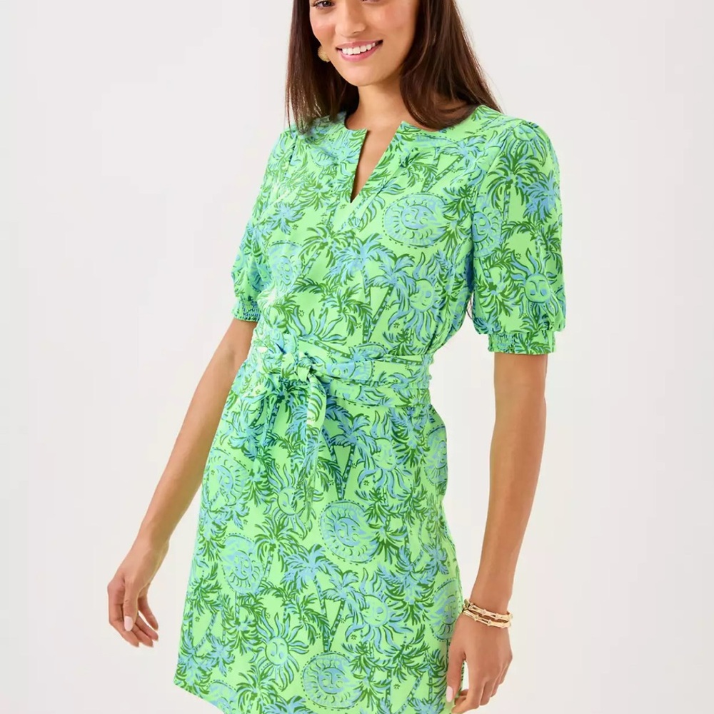 NWT Lilly Pulitzer 14 OLIVINE SHORT SLEEVE DRESS “Cool Mint” MSRP $198 sz 14